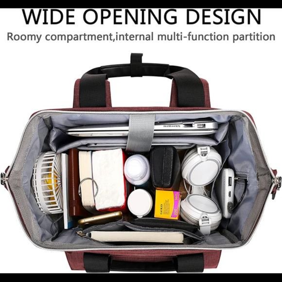 Laptop Backpack For Women Work, 15.6 Inch Computer Backpack for Teacher - Picture 3 of 6